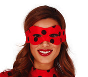 Superheld Maske Rot Schwarz Punkte Fasnacht, Bild 1