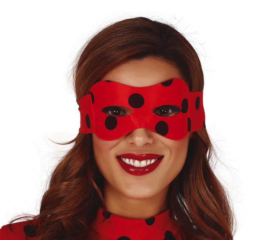 Superheld Maske Rot Schwarz Punkte Fasnacht
