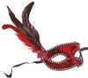 GP12943 – Karneval Venedig Maske Feder Blume – Farbe: Rot