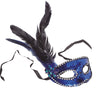 GP12943 – Karneval Venedig Maske Feder Blume – Farbe: Blau