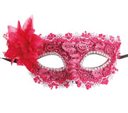 Venezianische Augenmaske für Damen pink mit Blume, Bild 2