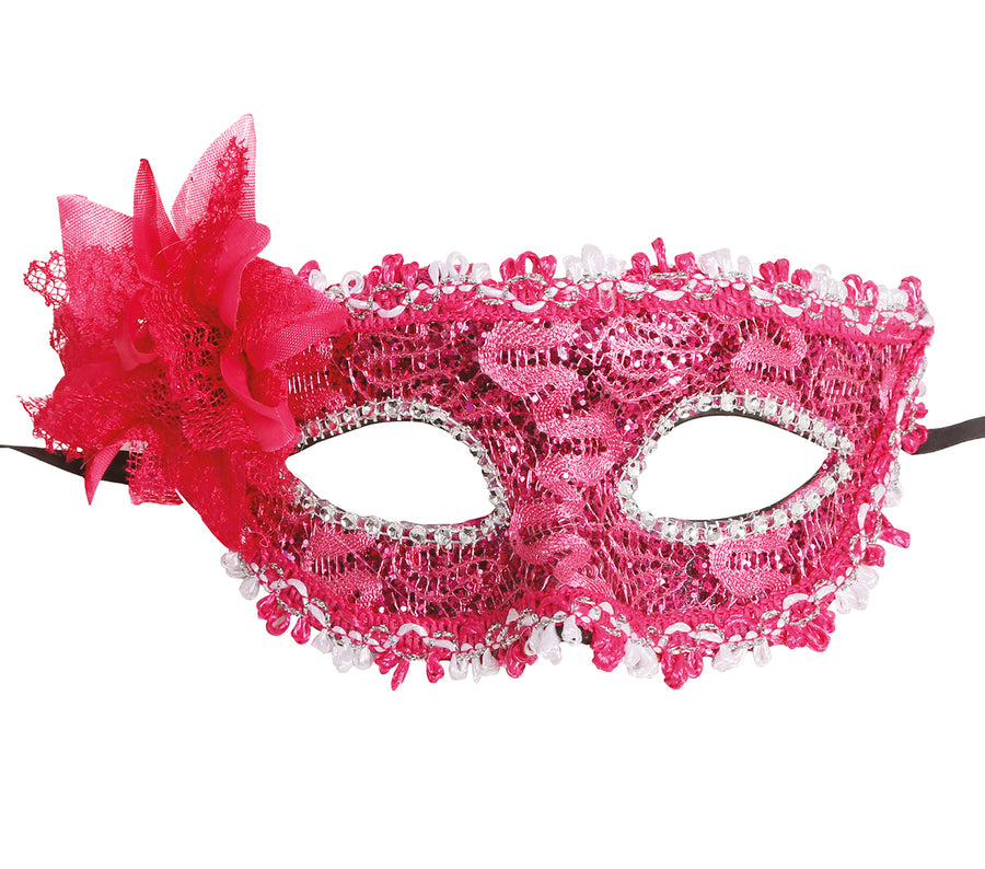 GP12946 – Karneval Venedig Maske Rosa – Farbe: Pink, Ansicht 2