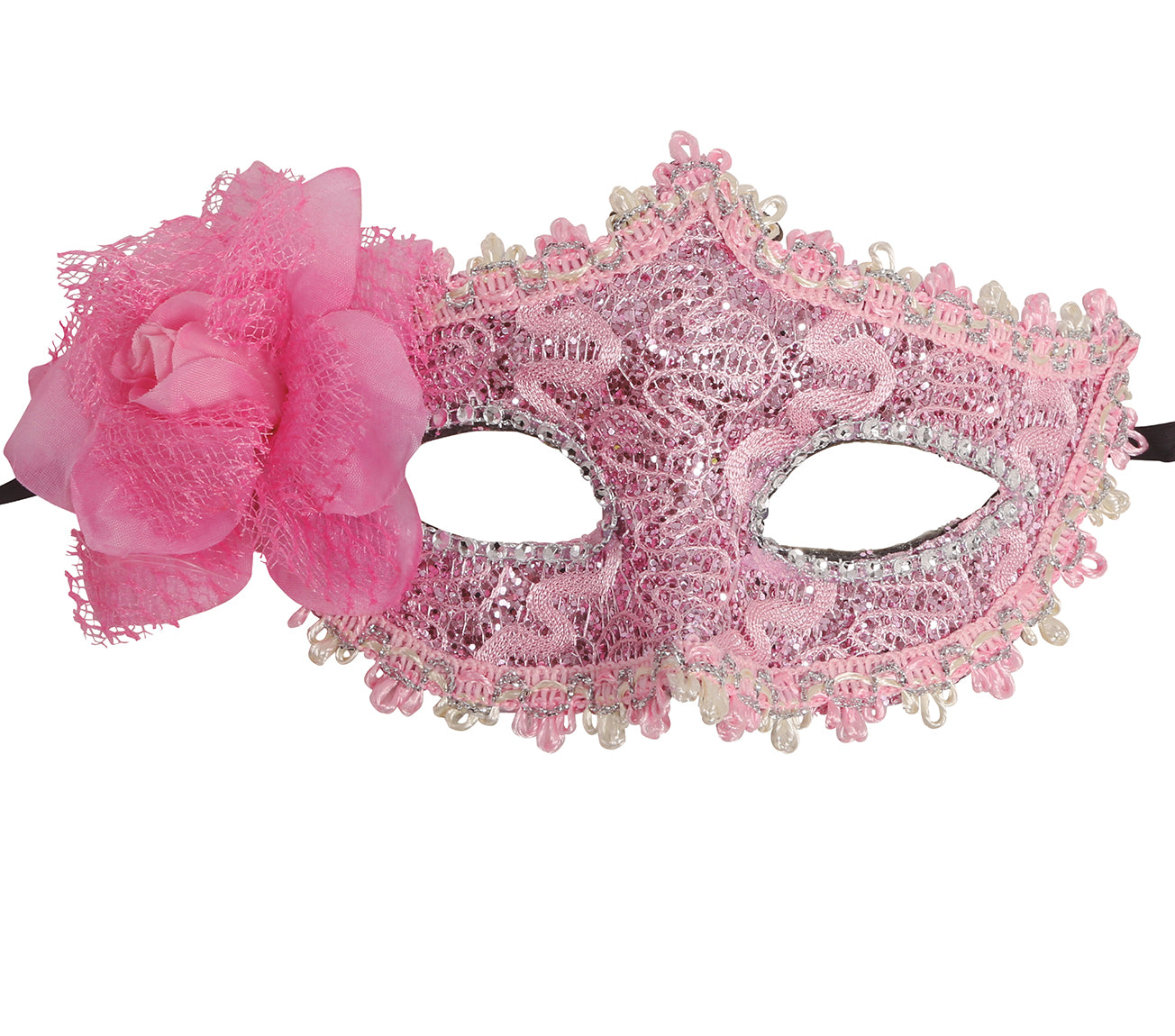 GP12945 – Marquisen Karneval Venedig Maske Blumen – Farbe: Pink