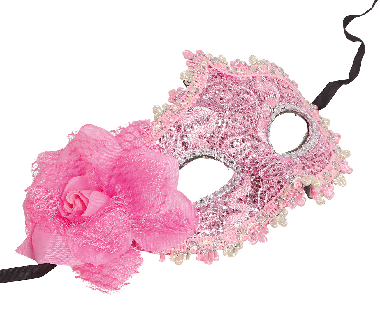 GP12945 – Marquisen Karneval Venedig Maske Blumen – Farbe: Pink