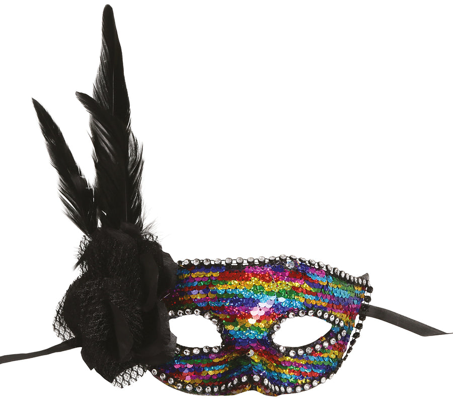 GP12950 – Karneval Von Venedig Maske Pailletten – Farbe: Mehrfarbig, Ansicht 2