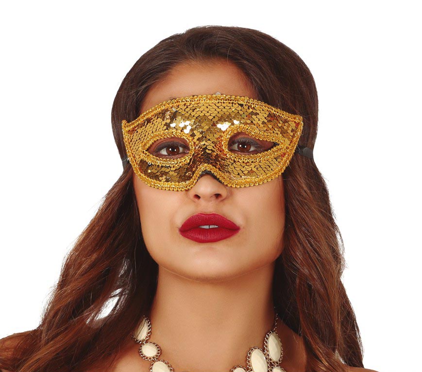 GP12952 – Karneval Venedig Glitzer Maske – Farbe: Gold
