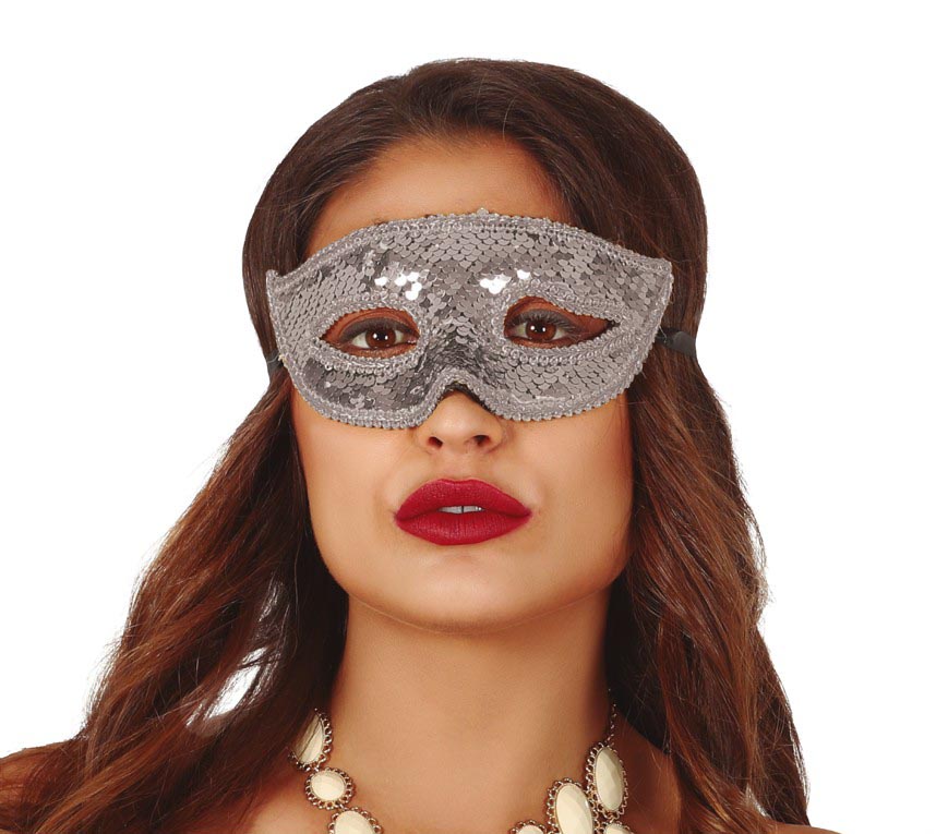 GP12952 – Karneval Venedig Glitzer Maske – Farbe: Silber
