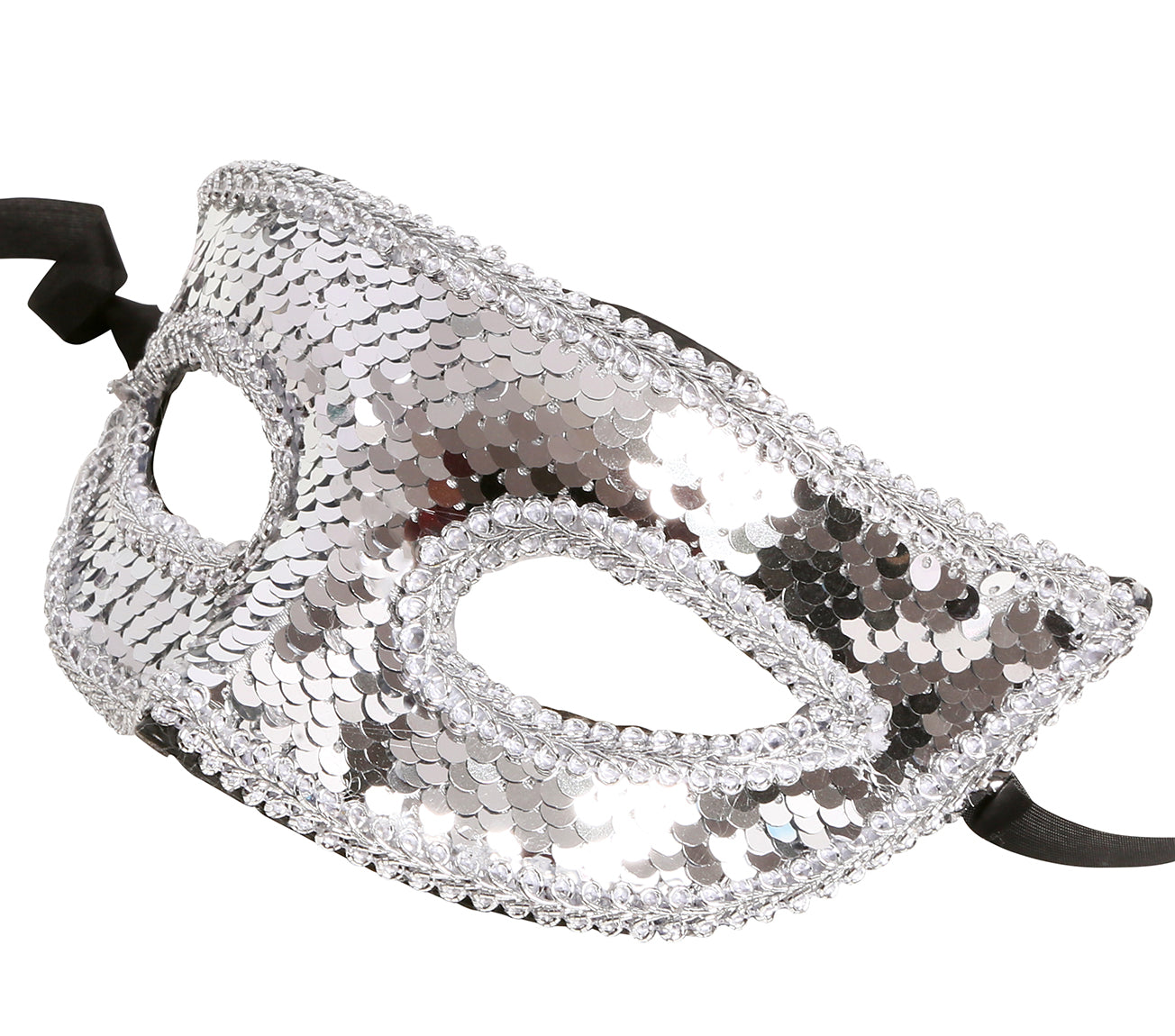 GP12952 – Karneval Venedig Glitzer Maske – Farbe: Silber