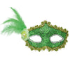 GP12948 – Karneval Venedig Maske Verziert Federn – Farbe: Grün