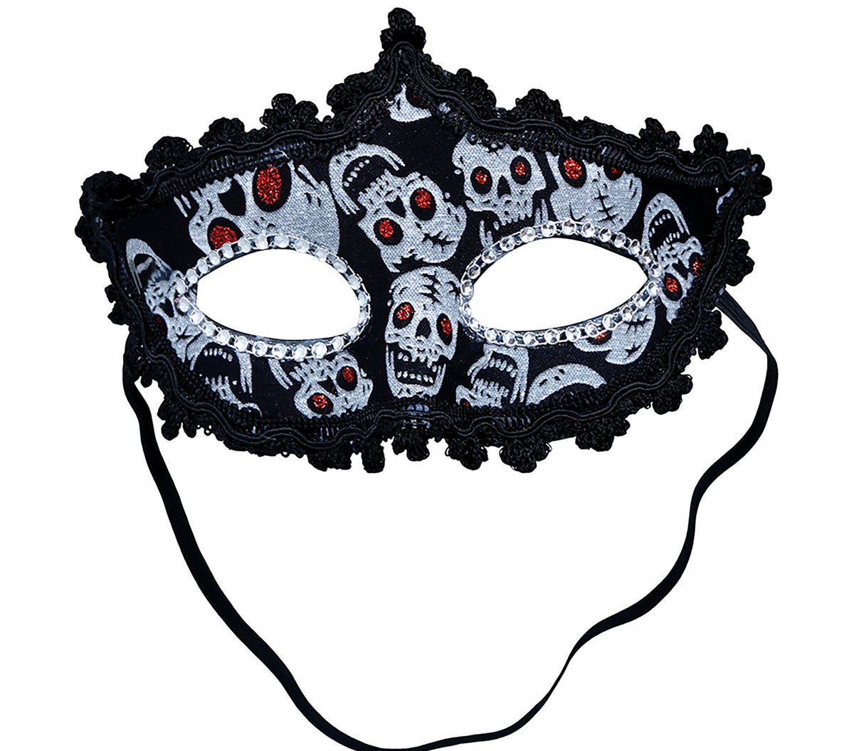 GP12973 – Skelett Gruselmaske Mit Totenschädel – Farbe: Schwarz
