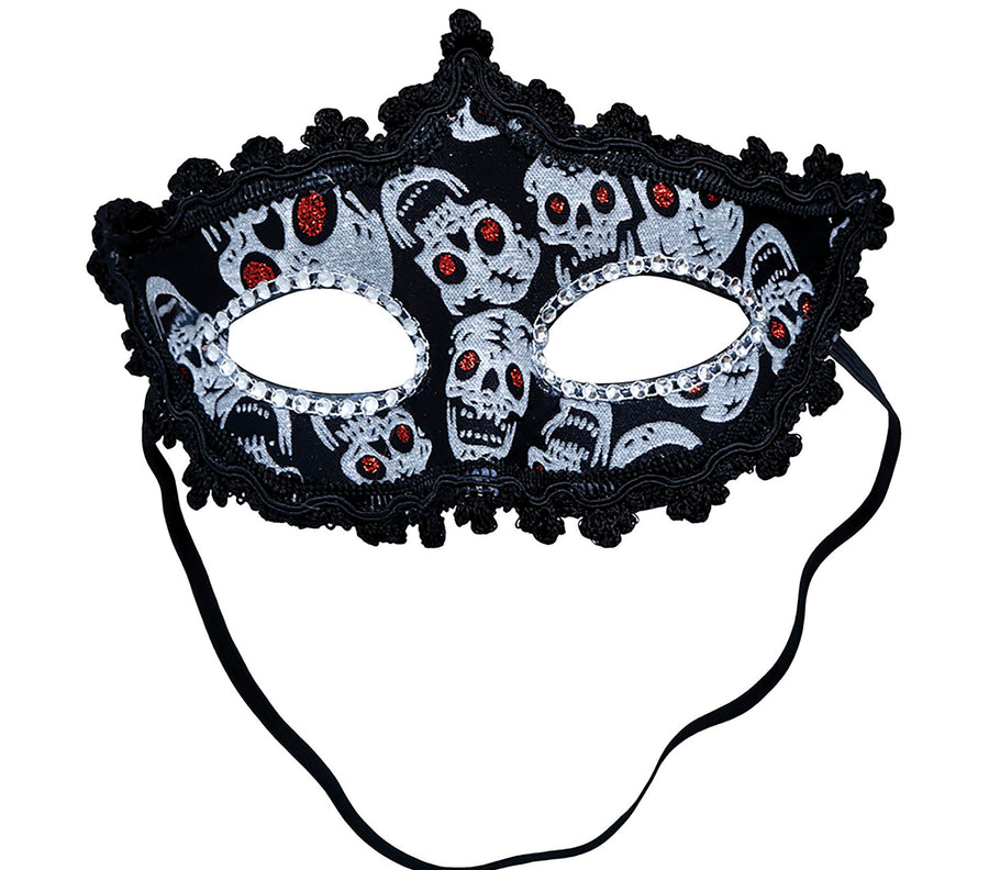 GP12973 – Skelett Gruselmaske Mit Totenschädel – Farbe: Schwarz, Ansicht 2