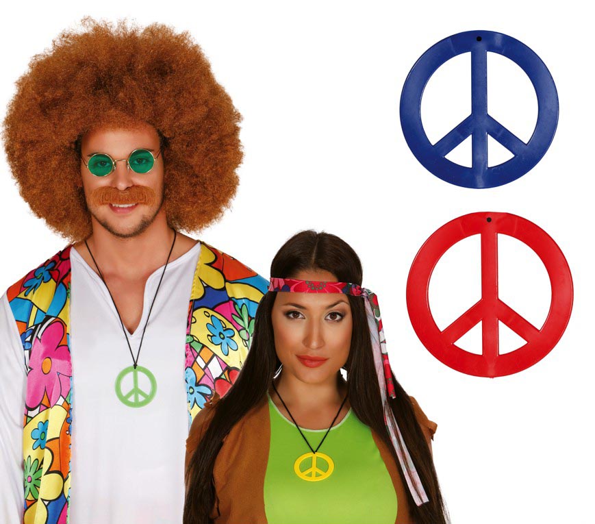 GP18573 – Peace Anhänger für Erwachsene 7 cm Hippie – Farbe: Mehrfarbig