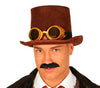 GP13006 – Steampunk Zylinder Mit Goldener Brille – Farbe: Braun