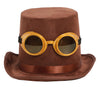 GP13006 – Steampunk Zylinder Mit Goldener Brille – Farbe: Braun
