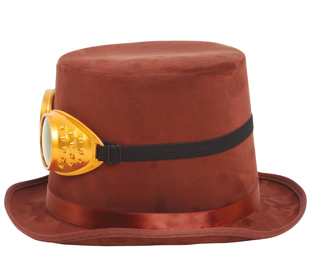 GP13006 – Steampunk Zylinder Mit Goldener Brille – Farbe: Braun