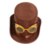 GP13006 – Steampunk Zylinder Mit Goldener Brille – Farbe: Braun
