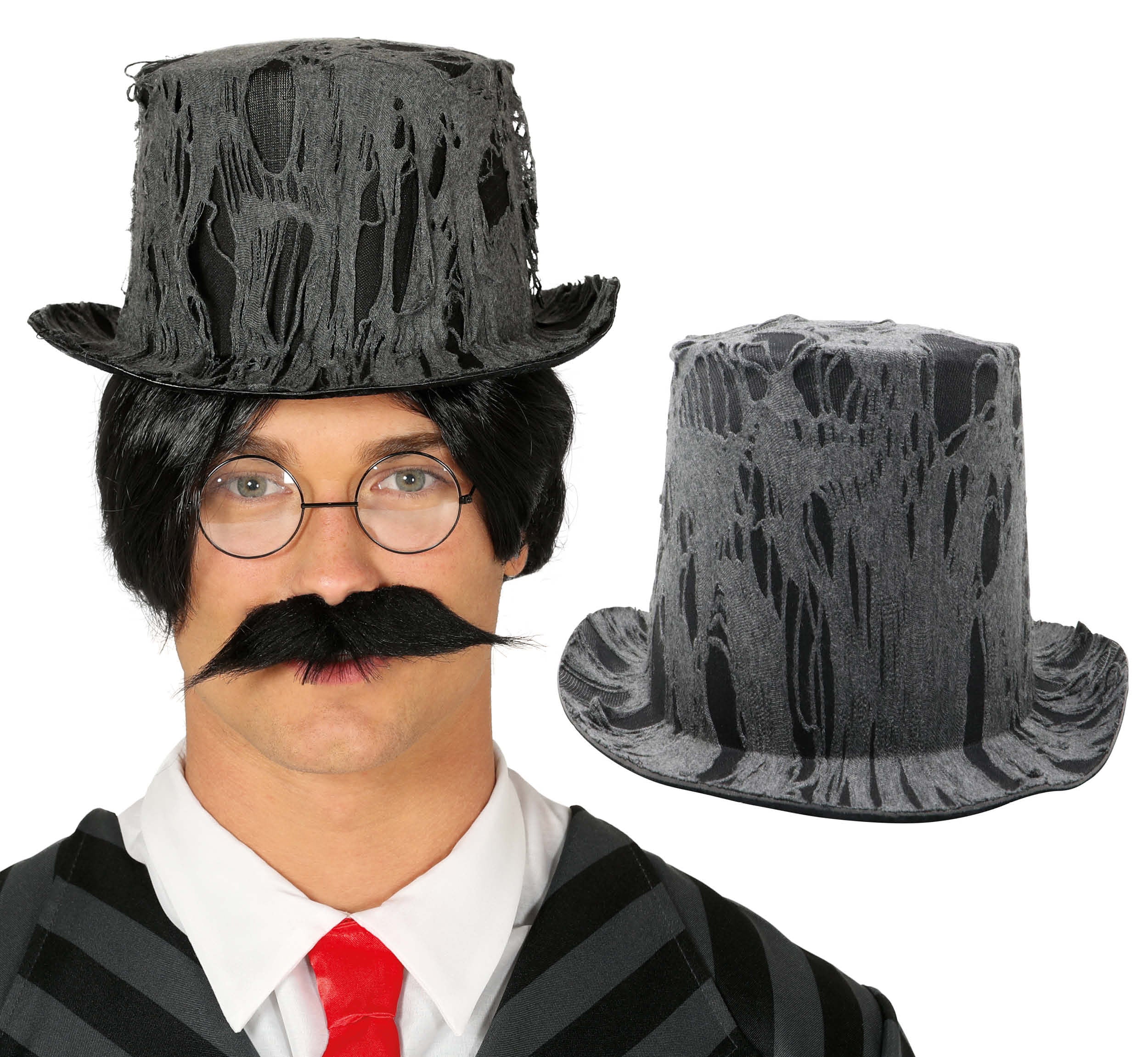 GP13015 – Halloween Zylinderhut Mit Spinnennetzdesign – Farbe: Schwarz