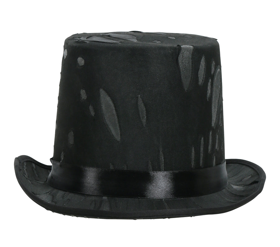 GP13015 – Halloween Zylinderhut Mit Spinnennetzdesign – Farbe: Schwarz, Ansicht 2