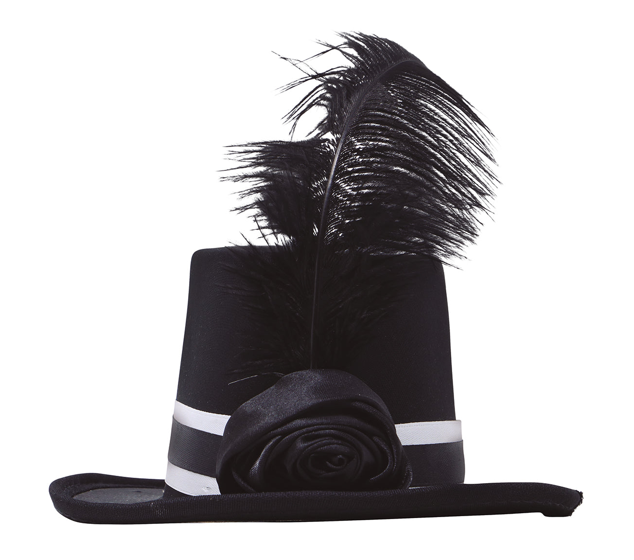 GP13035 – 19 Jahrhundert Minihut Feder Kopfschmuck – Farbe: Schwarz