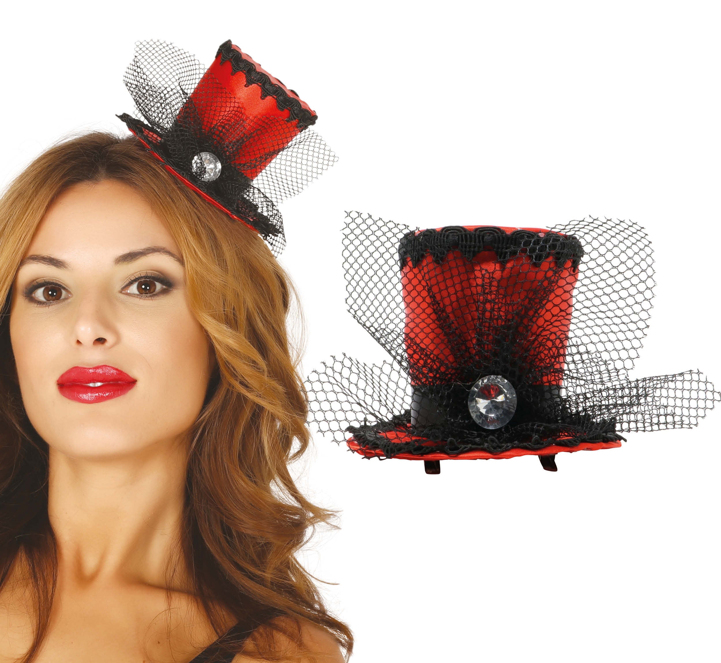 GP13037 – 20'S Glamour Roter Minihut – Farbe: Schwarz