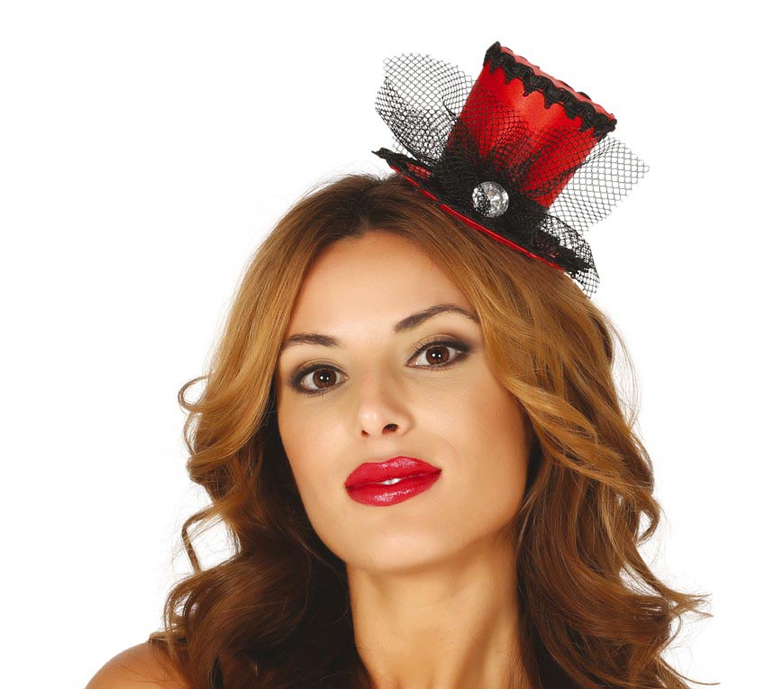 GP13037 – 20'S Glamour Roter Minihut – Farbe: Schwarz, Ansicht 2