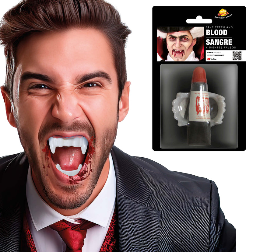 Vampir Set für Erwachsene 15 ml mit Kunstblut