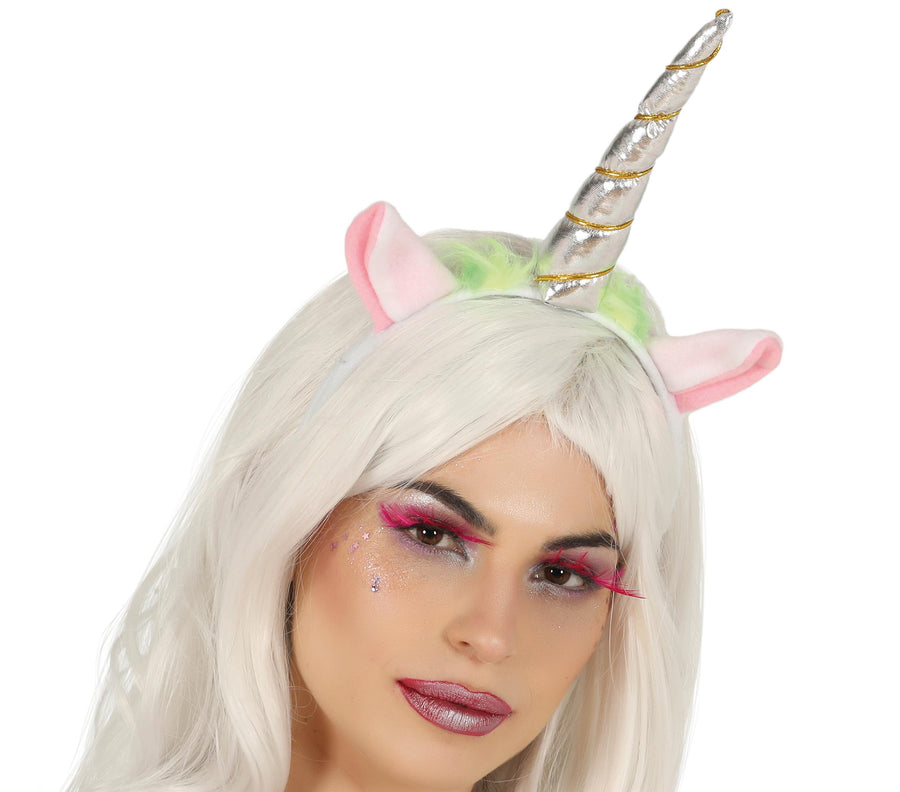 Einhorn Haarreif für Damen mit Horn und Ohren