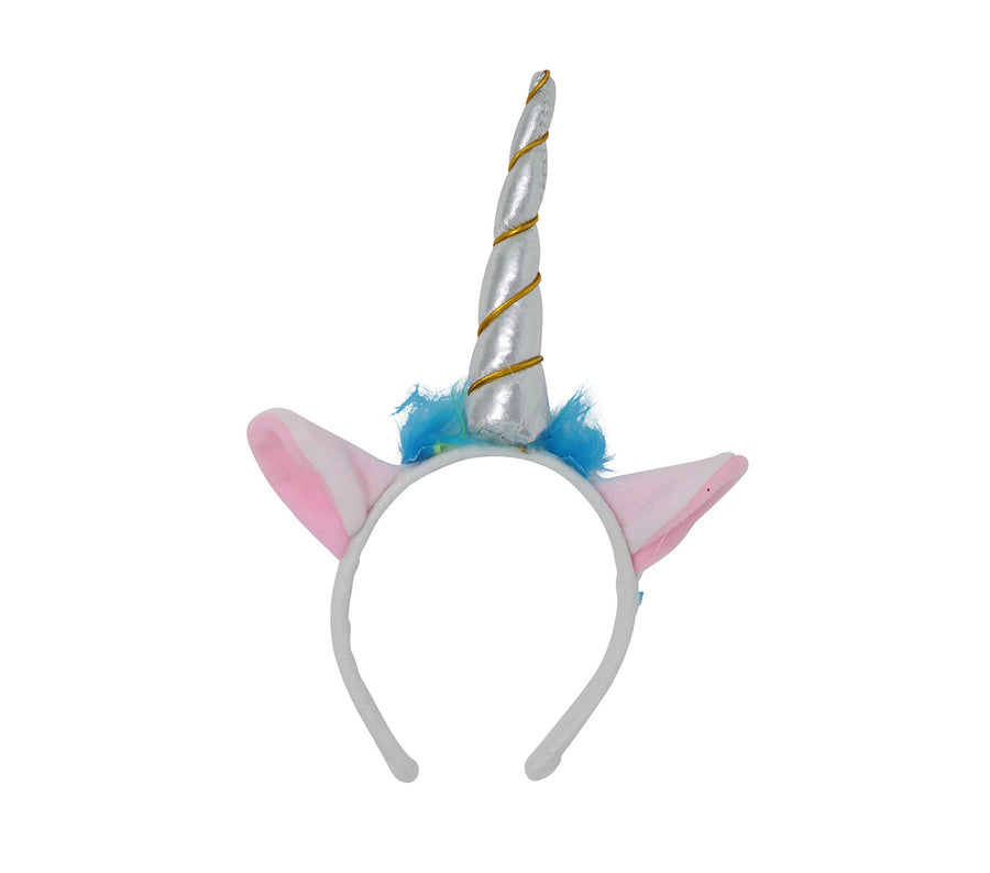 GP13048 – Einhorn Horn Silber Karneval Kostüm – Farbe: Silber, Ansicht 2