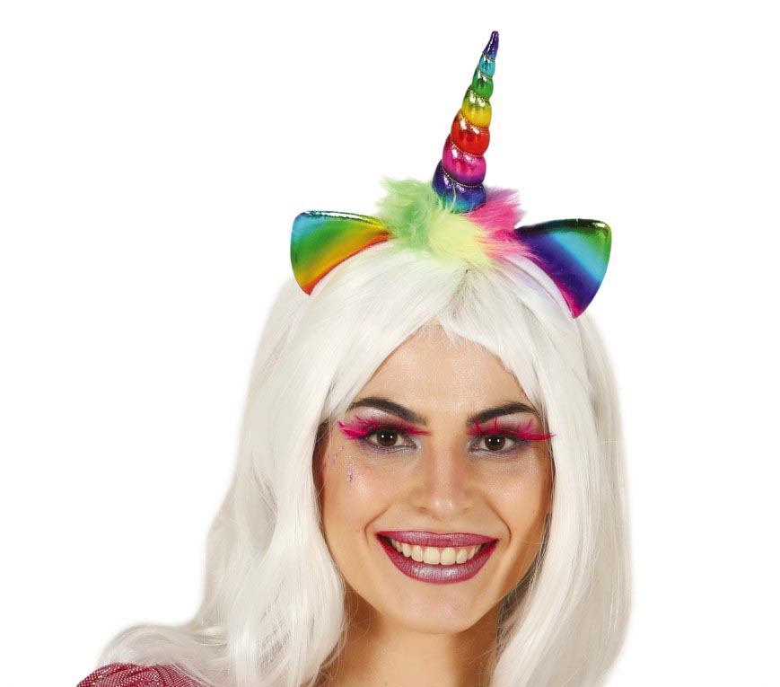 Einhorn Haarreif für Damen Regenbogen