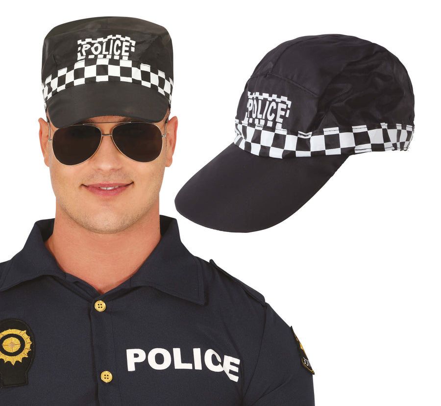 Polizeimütze für Damen schwarz mit Karoband