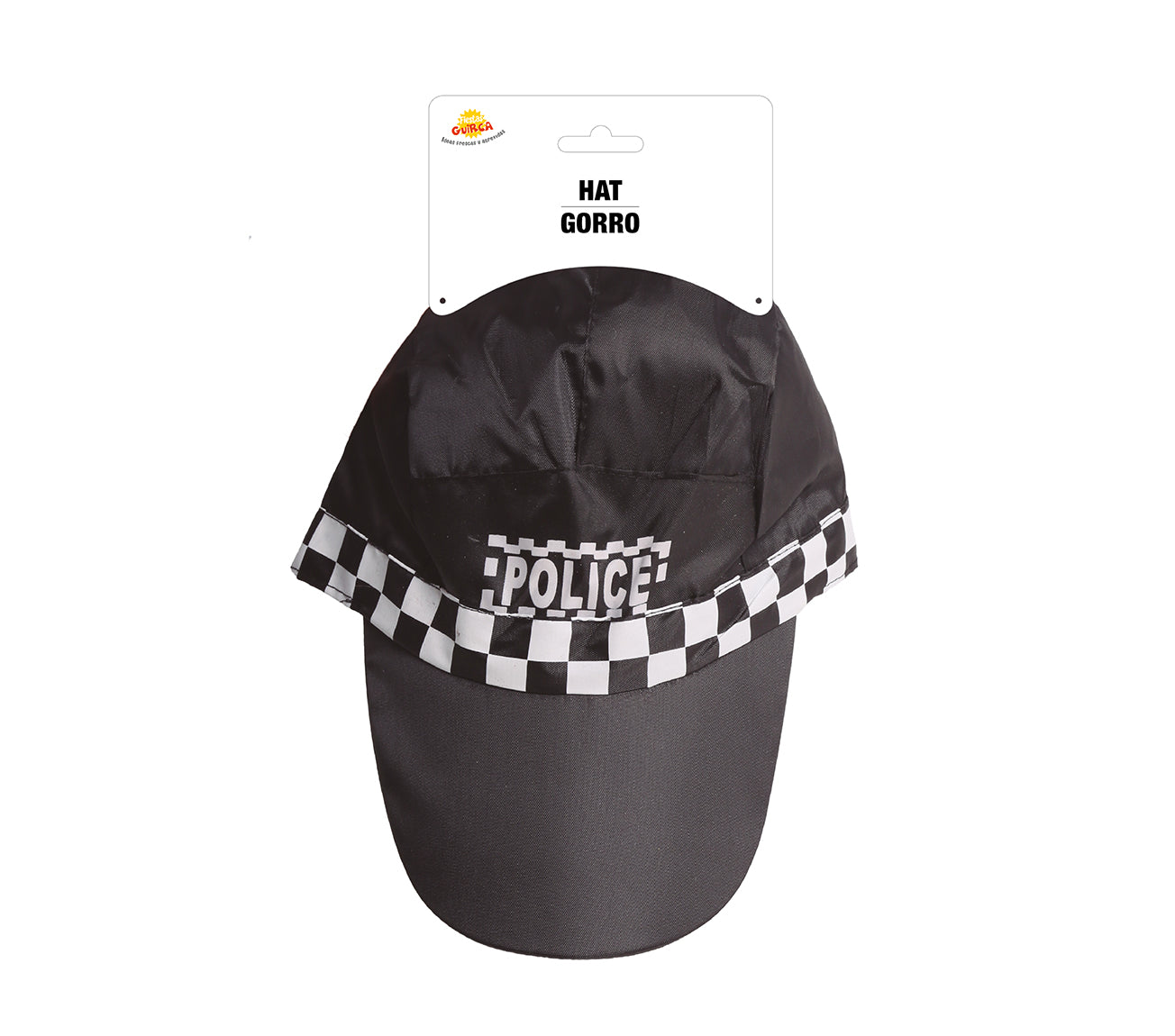 GP13051 – Polizei Partyhut Schwarz Weiß Karneval – Farbe: Schwarz
