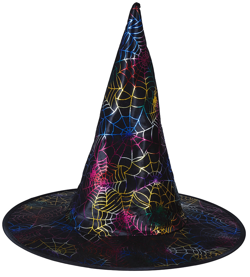 GP13056 – Hexe Zauberhut Bunter Spinnweben – Farbe: Schwarz, Ansicht 2