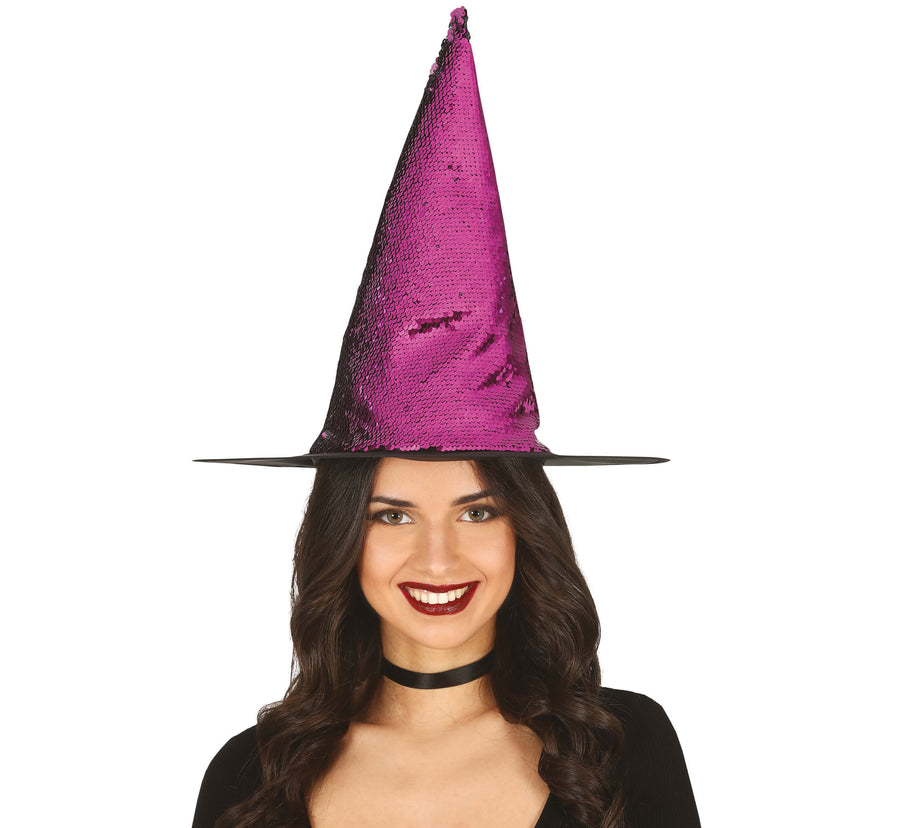 Hexe Zauberhut Lila Pailletten Mystisch