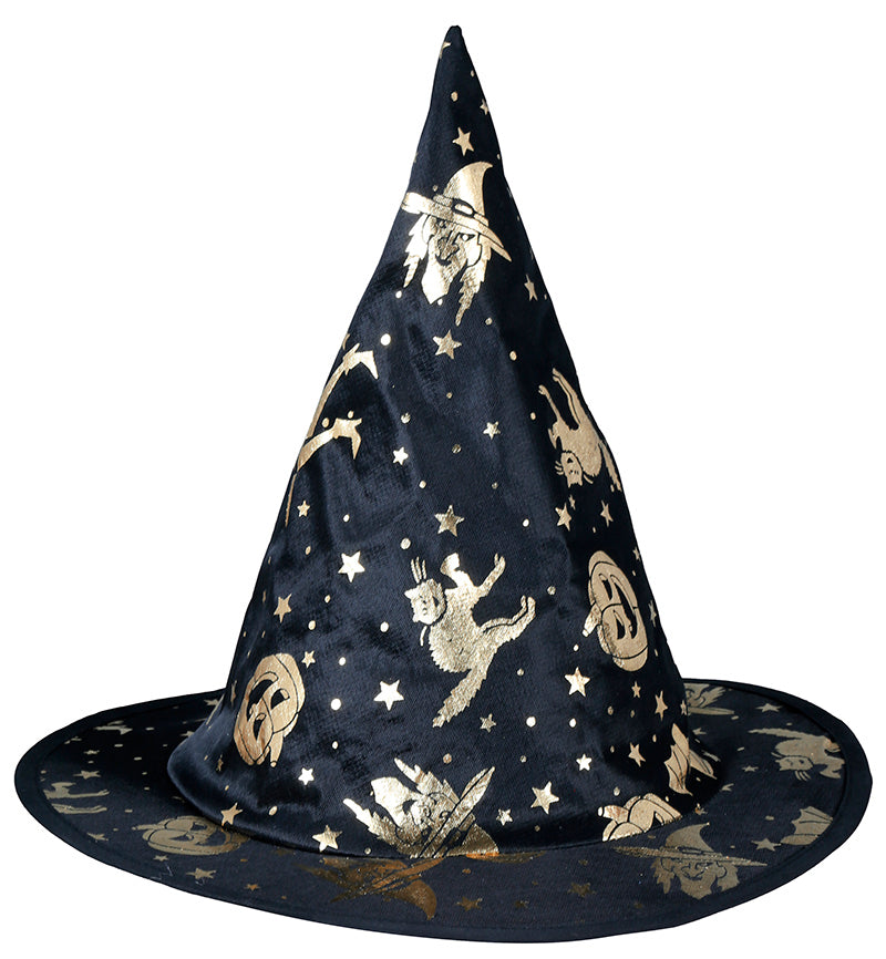 GP13056 – Hexe Zauberhut Bunter Spinnweben – Farbe: Schwarz/gold