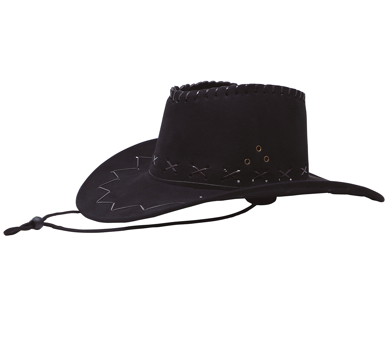 GP13068 – Cowboyhut Schwarz Westernstil Abenteurerhut – Farbe: Schwarz