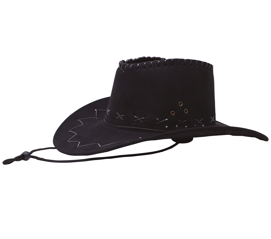 GP13068 – Cowboyhut Schwarz Westernstil Abenteurerhut – Farbe: Schwarz, Ansicht 2