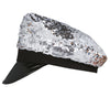 GP13080 – Polizei Karneval Glitzer Glanz Partyhut – Farbe: Silber