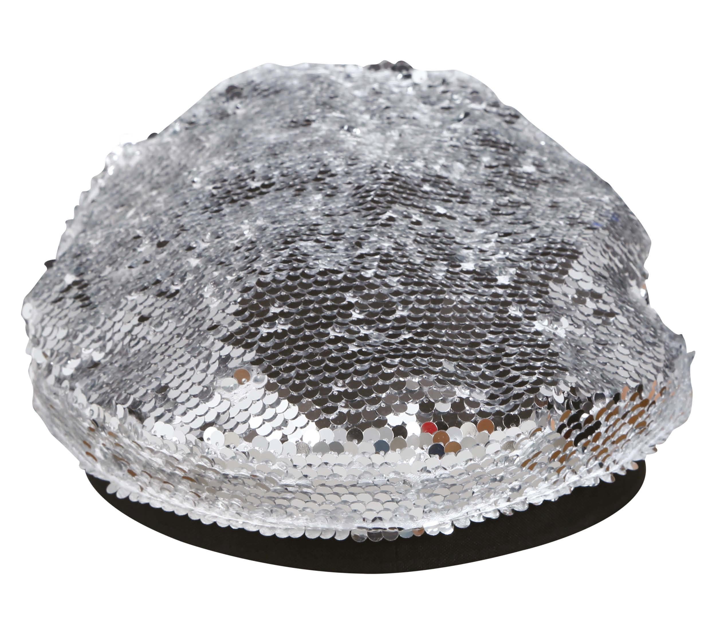 GP13080 – Polizei Karneval Glitzer Glanz Partyhut – Farbe: Silber