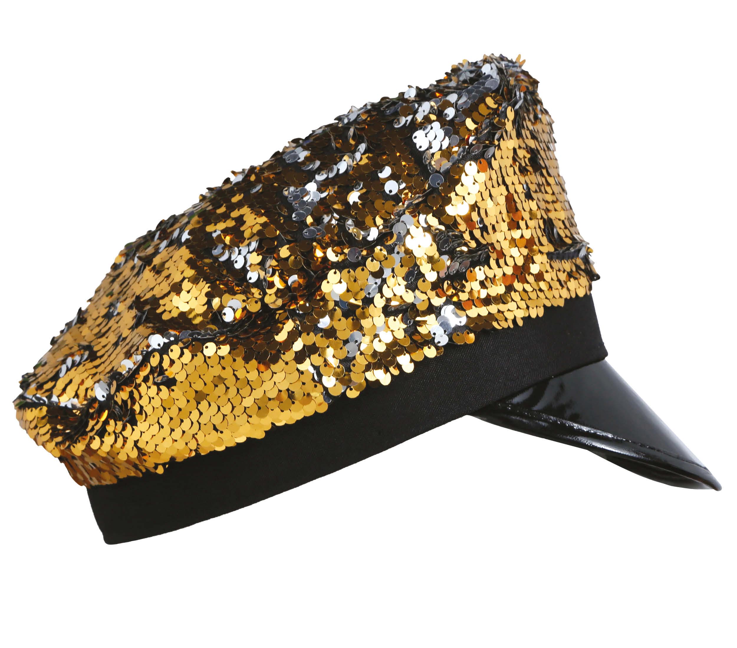 GP13081 – Polizei Kostüm Kappe Glitzer – Farbe: Gold