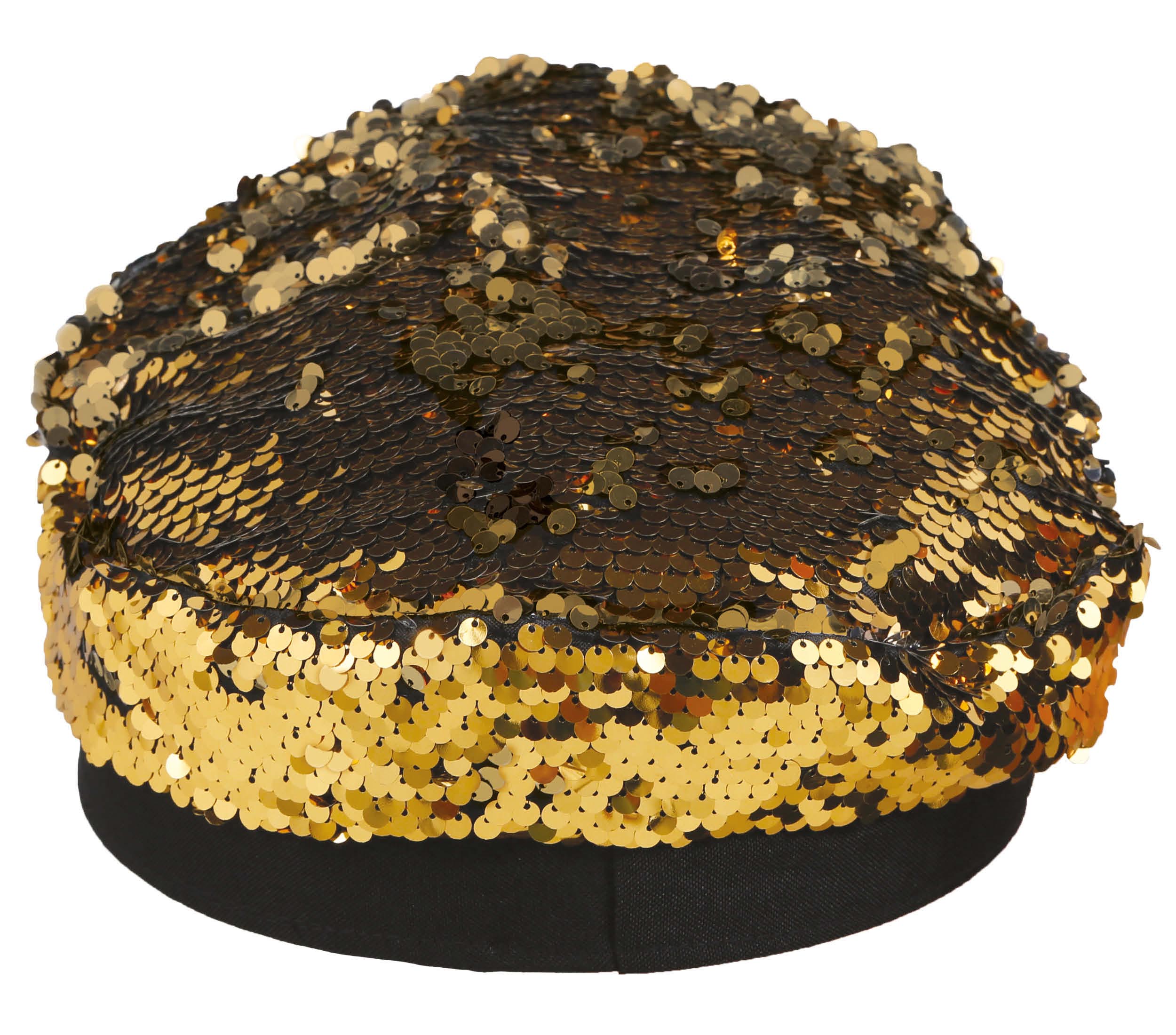 GP13081 – Polizei Kostüm Kappe Glitzer – Farbe: Gold
