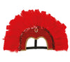 GP13089 – Weltkulturen Karneval Kopfschmuck Rote Federhaube – Farbe: Rot
