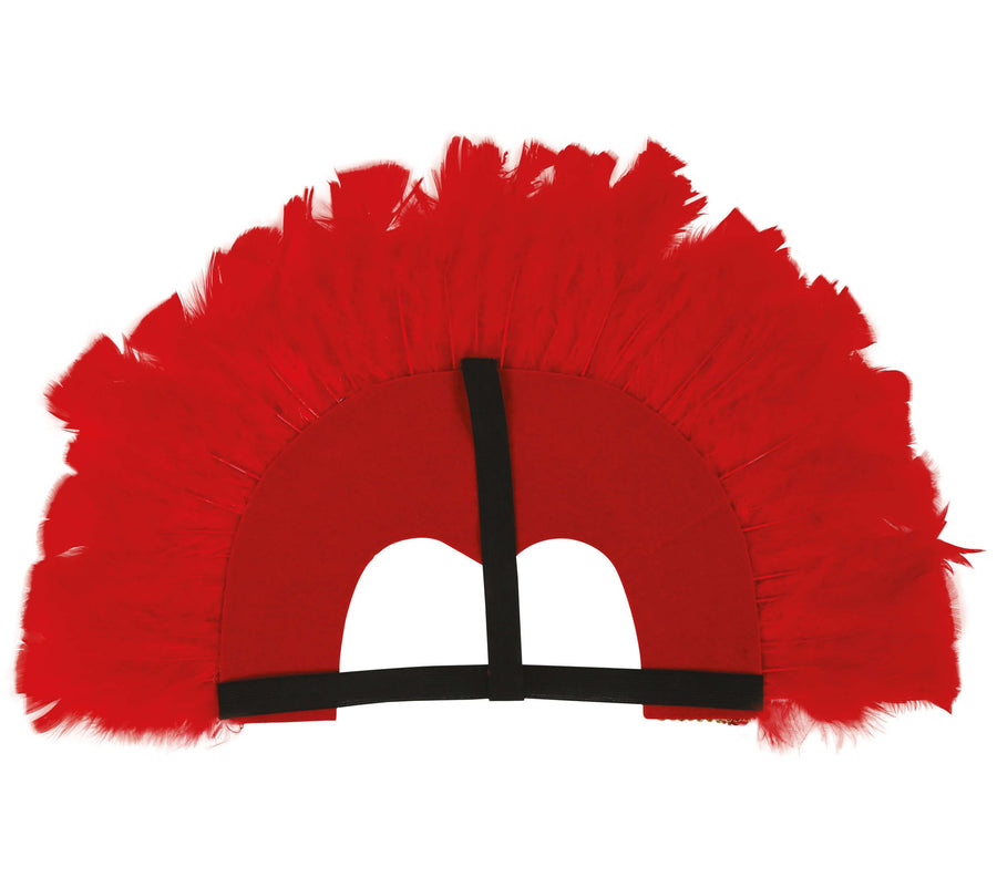 GP13089 – Weltkulturen Karneval Kopfschmuck Rote Federhaube – Farbe: Rot, Ansicht 2