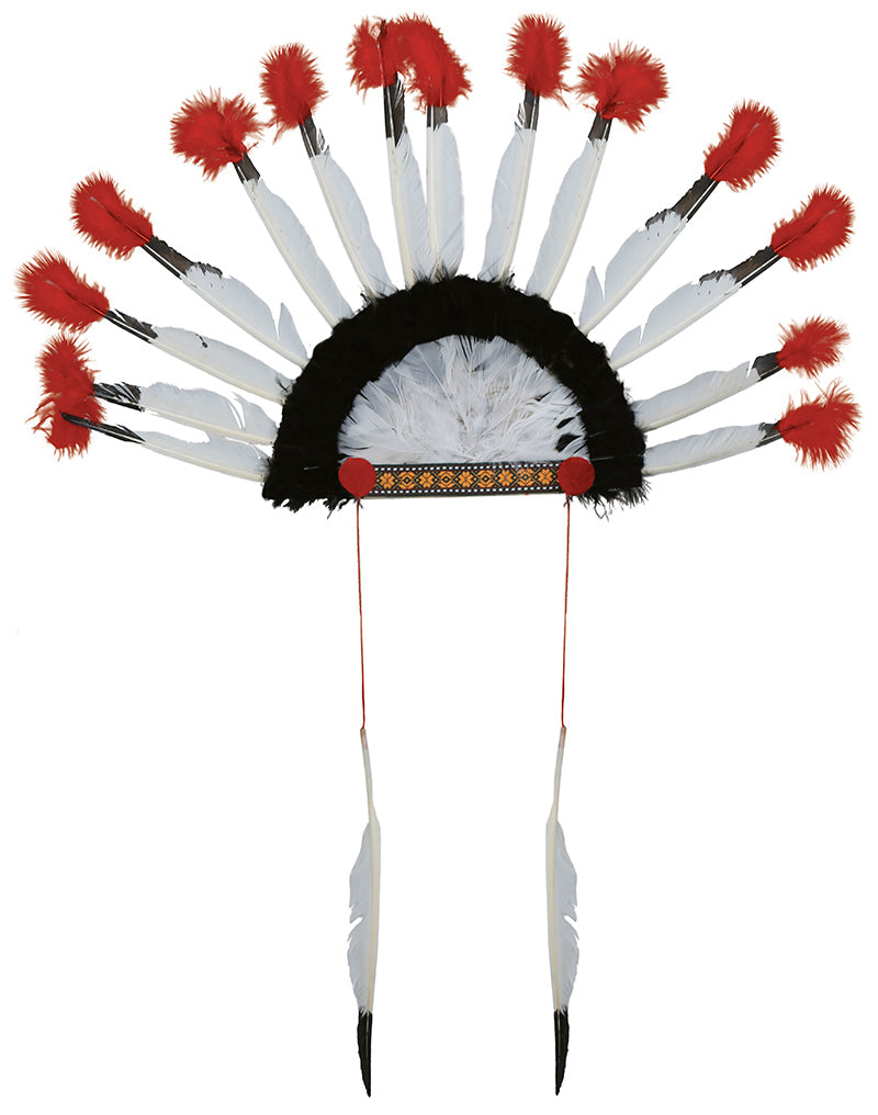 GP13091 – Indianer Kopfschmuck Karneval Stirnband – Farbe: Weiß, Ansicht 2