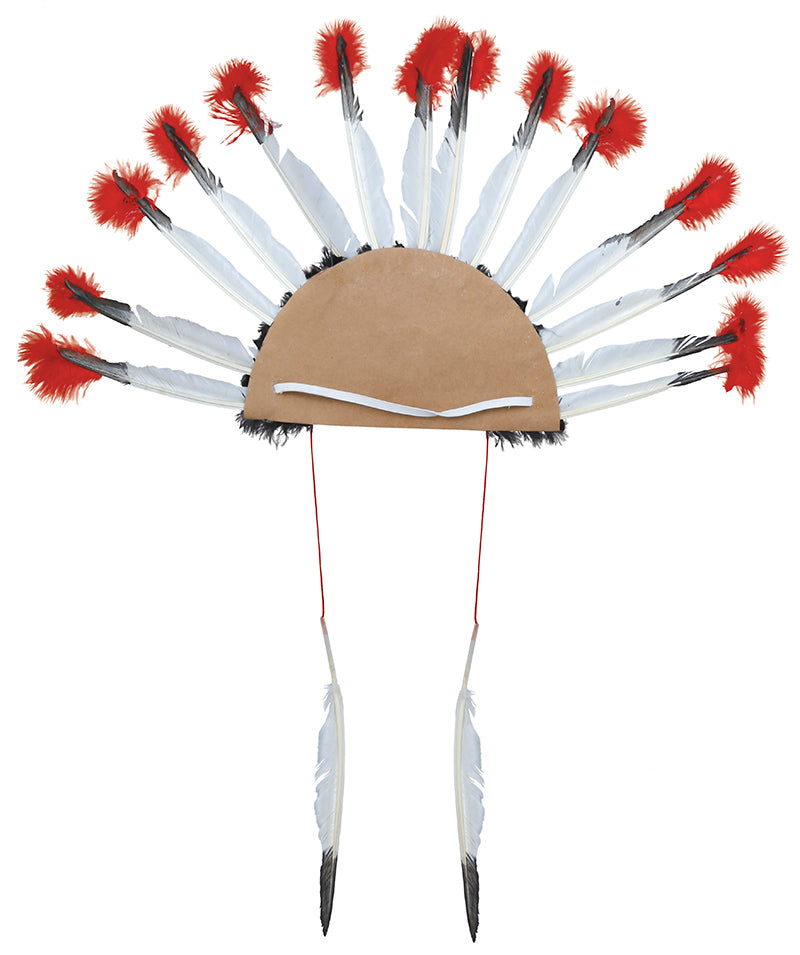 GP13091 – Indianer Kopfschmuck Karneval Stirnband – Farbe: Weiß
