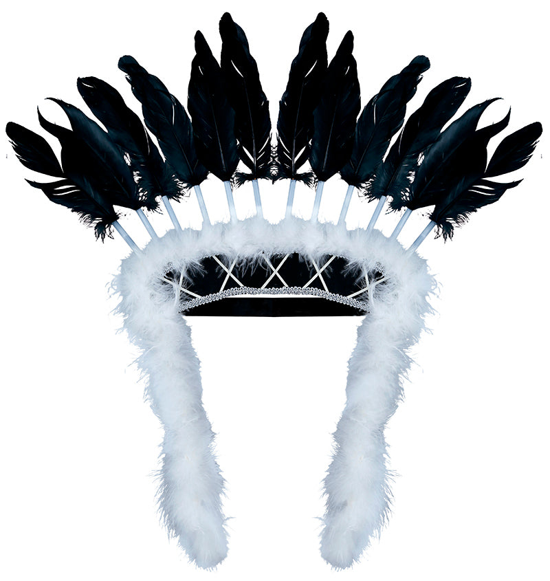 GP13092 – Häuptling Karneval Federschmuck Indianer – Farbe: Schwarz, Ansicht 2