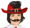 GP13098 – Musketier Rot Hut Feder – Farbe: Rot