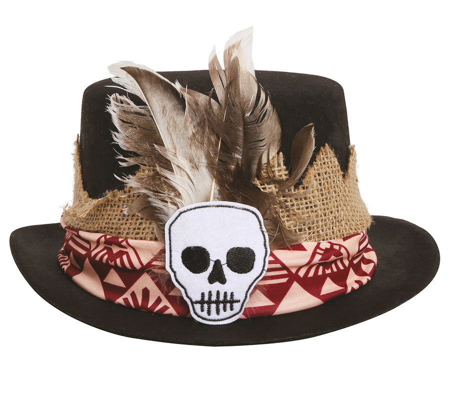 Voodoo Zylinder für Erwachsene mit Totenkopf