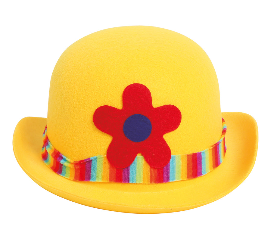 Clown Melonenhut für Erwachsene mit Blume