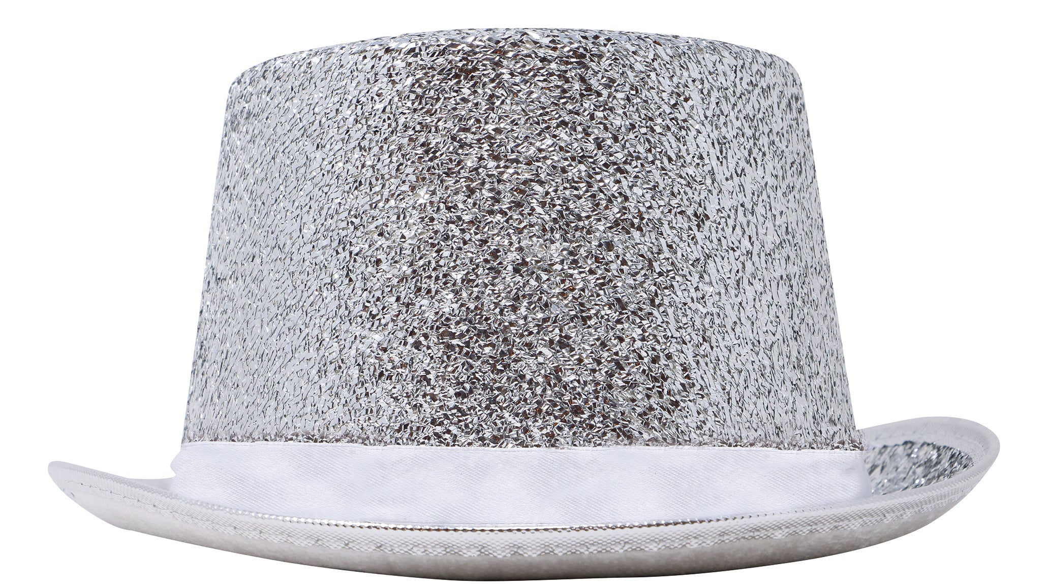 GP13123 – Silvester Glitzerhut Zylinderhut Party – Farbe: Silber