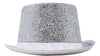 GP13123 – Silvester Glitzerhut Zylinderhut Party – Farbe: Silber